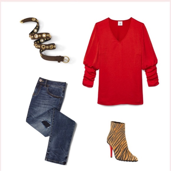 Sold * NWT | CAbi Aurora Blouse Vermillion; Style 5709: - Picture 6 of 6